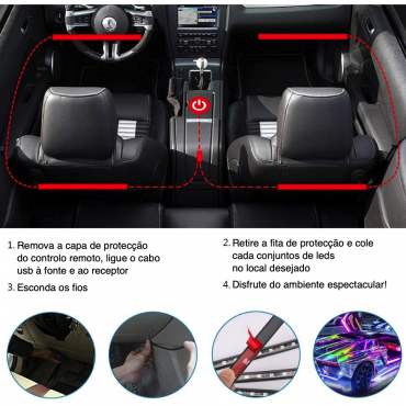 Kit LEDs ambiente para carro 