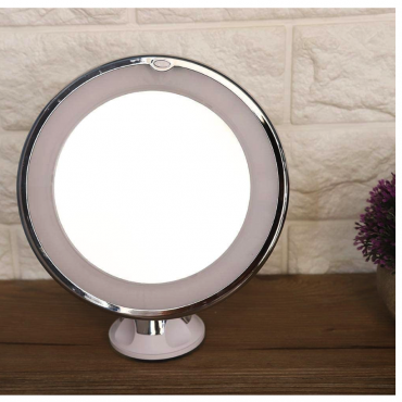 Espelho Maquiagem Redondo LED 360º - 10x Aumento